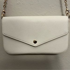 White leather purse